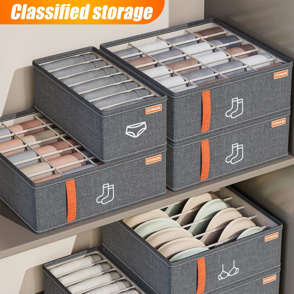 Sock Organizer Tray - 20 Grids Sock Drawer Organizer Foldable
