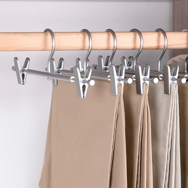 Sock Organizer Tray - 1/4pcs Trouser Hangers Aluminium Alloy Anti