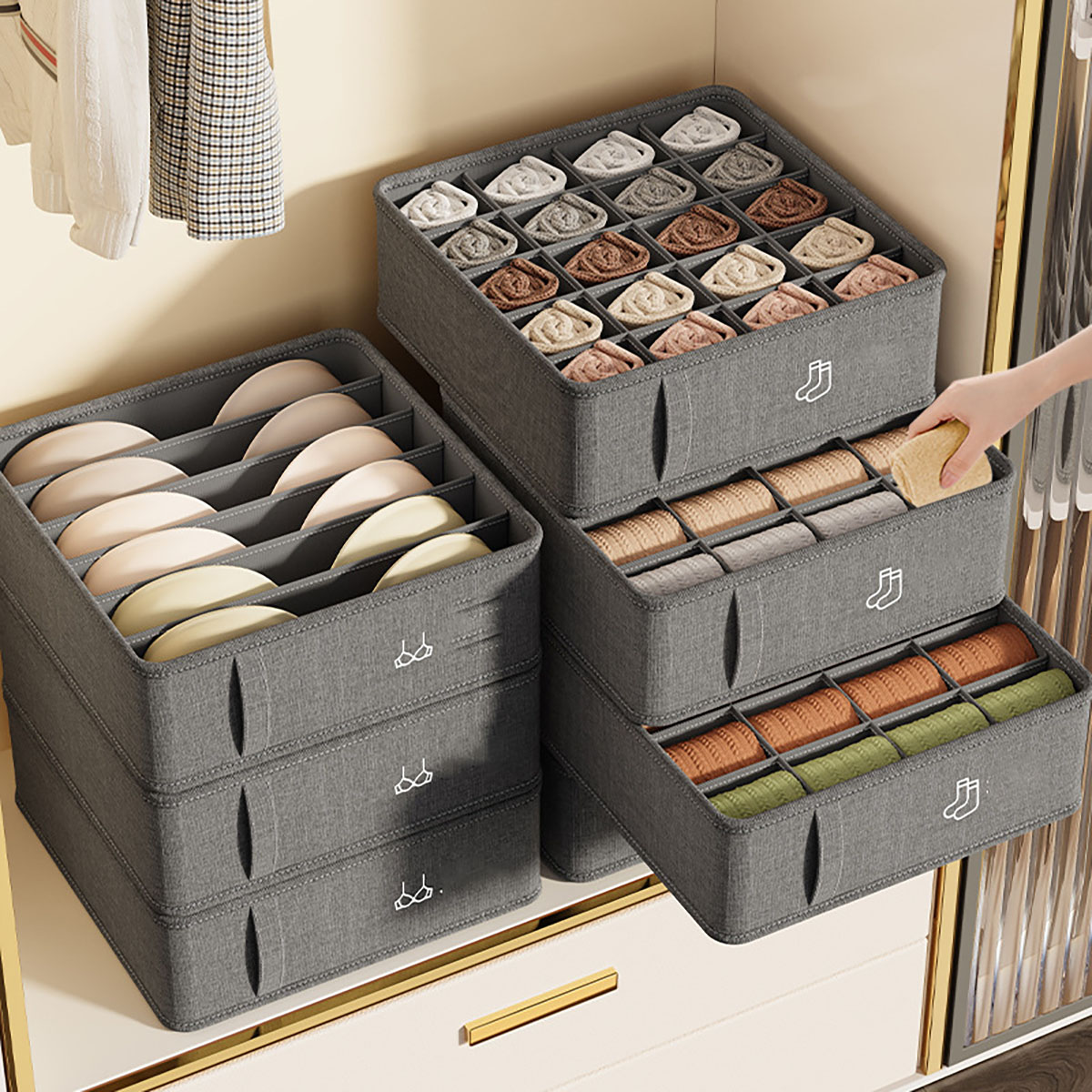 20/6/7/1 Grids Cation PP Sock  - огляд і ціна Sock Organizer Tray