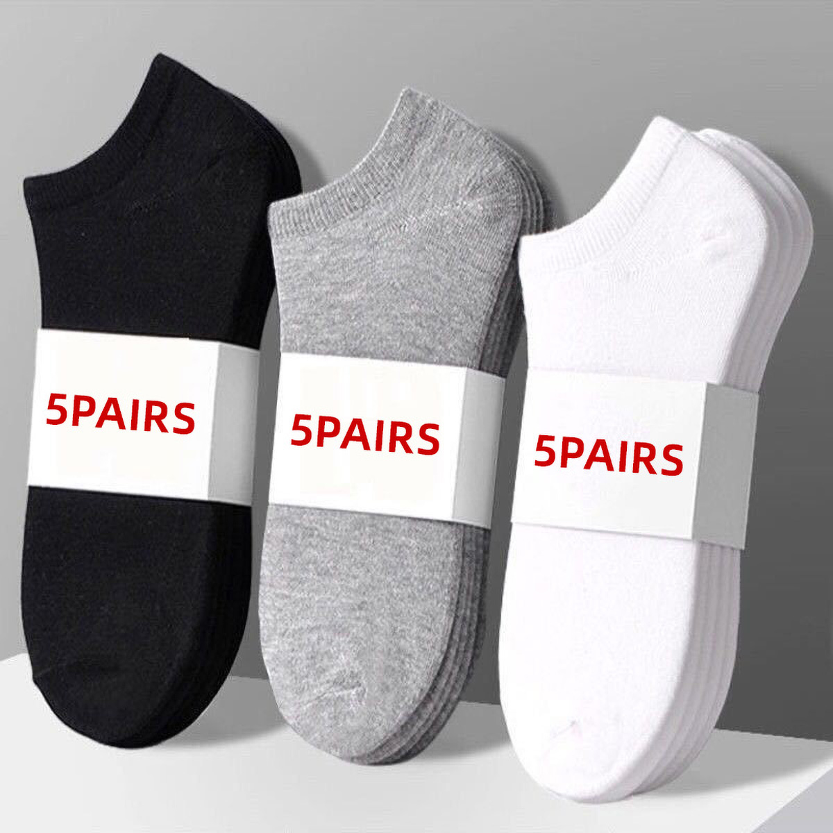 5 Pairs Unisex Casual Plain Co - огляд і ціна Ankle Sock Low Cut