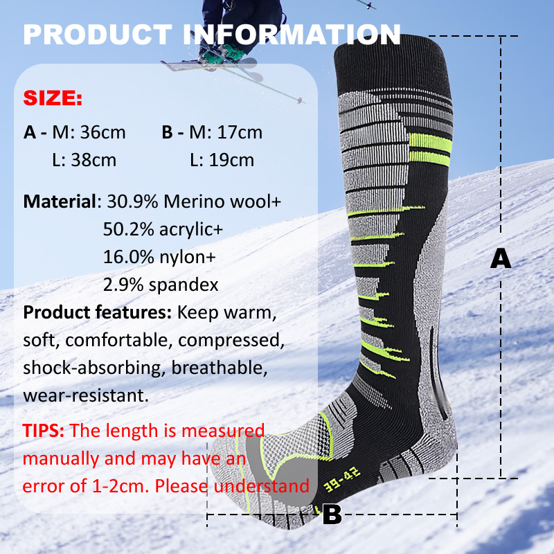 Merino Wool Ski Socks Cold Wea - огляд і ціна Thermal Sock Winter