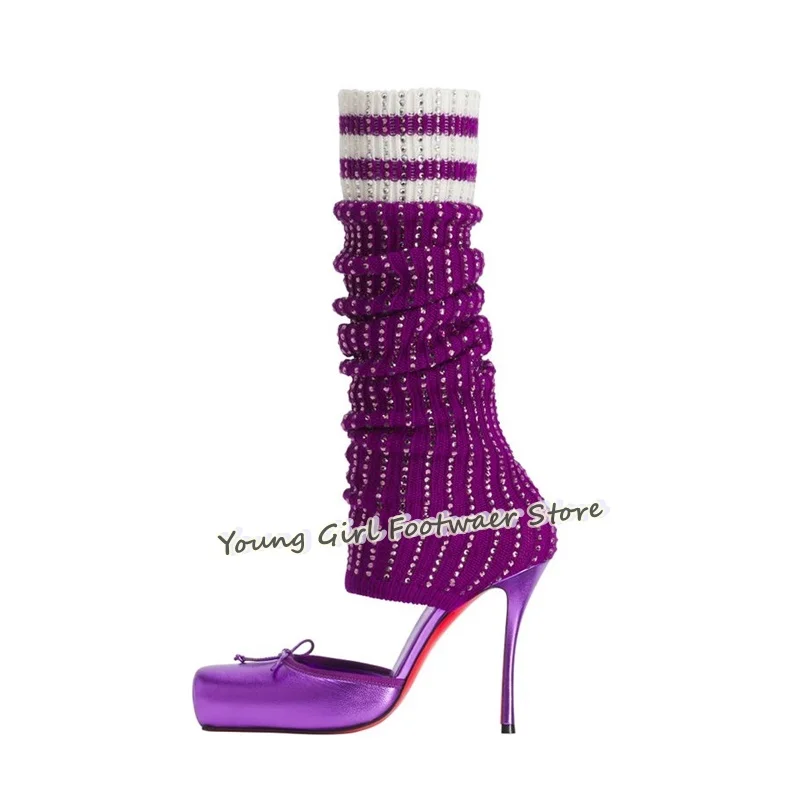 Shoe Cut Stiletto Heels Red Ba - огляд і ціна Knee High Sock Women