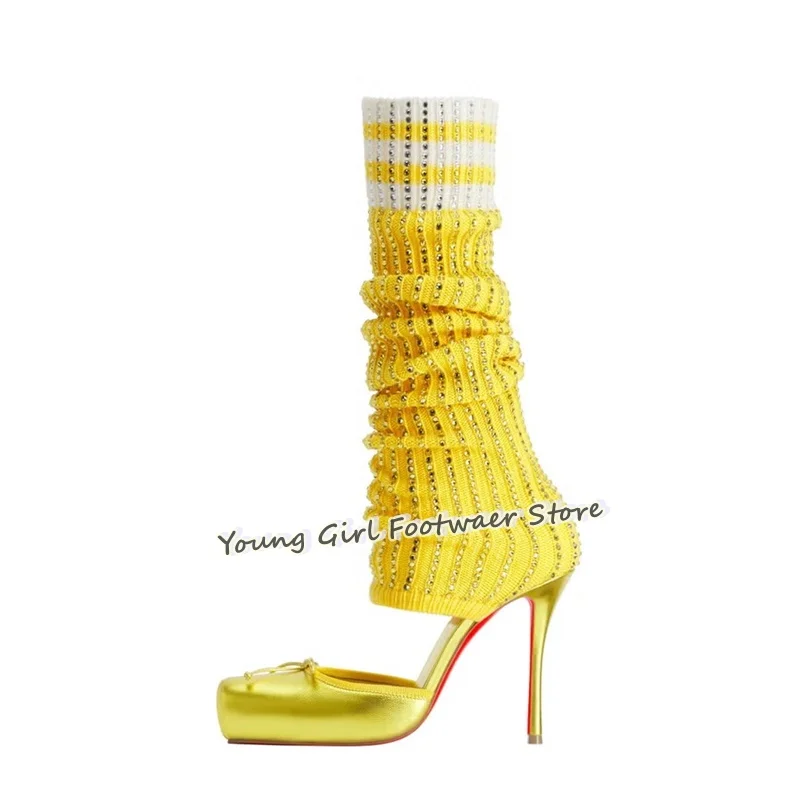 Shoe Cut Stiletto Heels Red Ba - огляд і ціна Knee High Sock Women