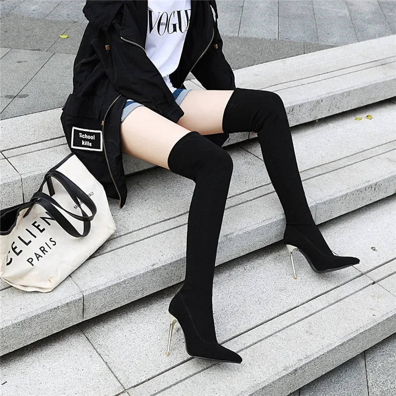 Plus Size Stretch Leopard Over - огляд і ціна Knee High Sock Women