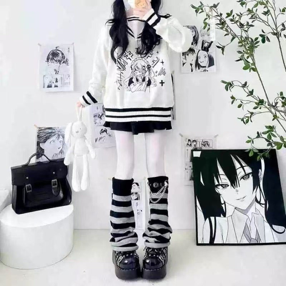 Japanese Style Harajuku Knit L - огляд і ціна Boot Sock Slouchy
