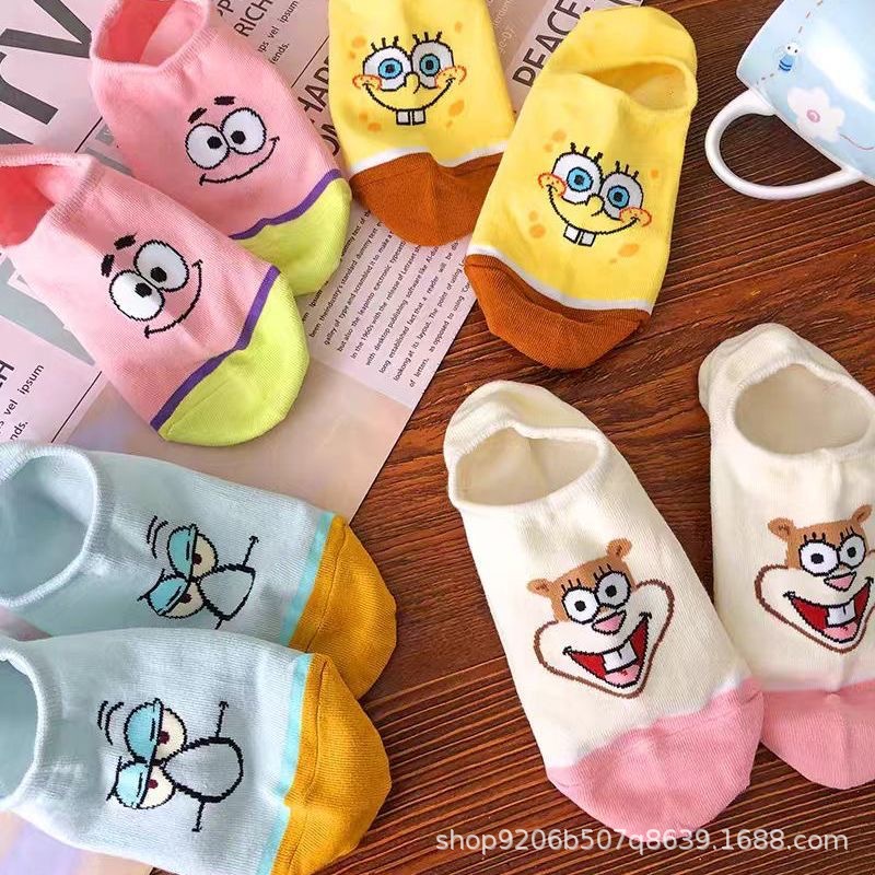 4PCS Hot Cute SpongeBob Square - огляд і ціна Invisibility Sock Loafer