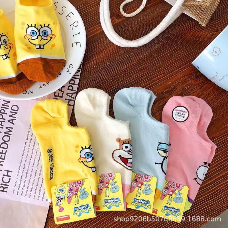 4PCS Hot Cute SpongeBob Square - огляд і ціна Invisibility Sock Loafer