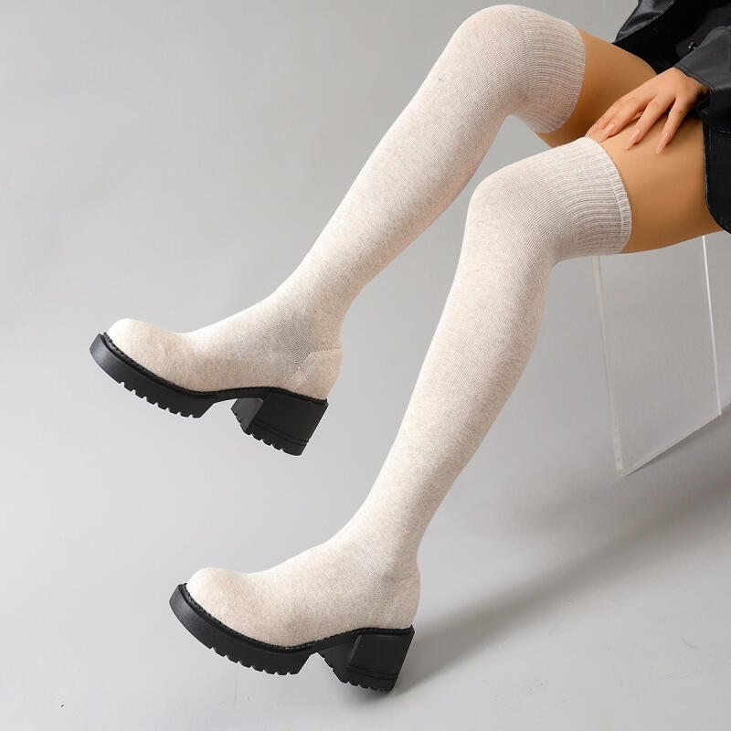 Chunky Platform Over The Knee  - огляд і ціна Knee High Sock Women
