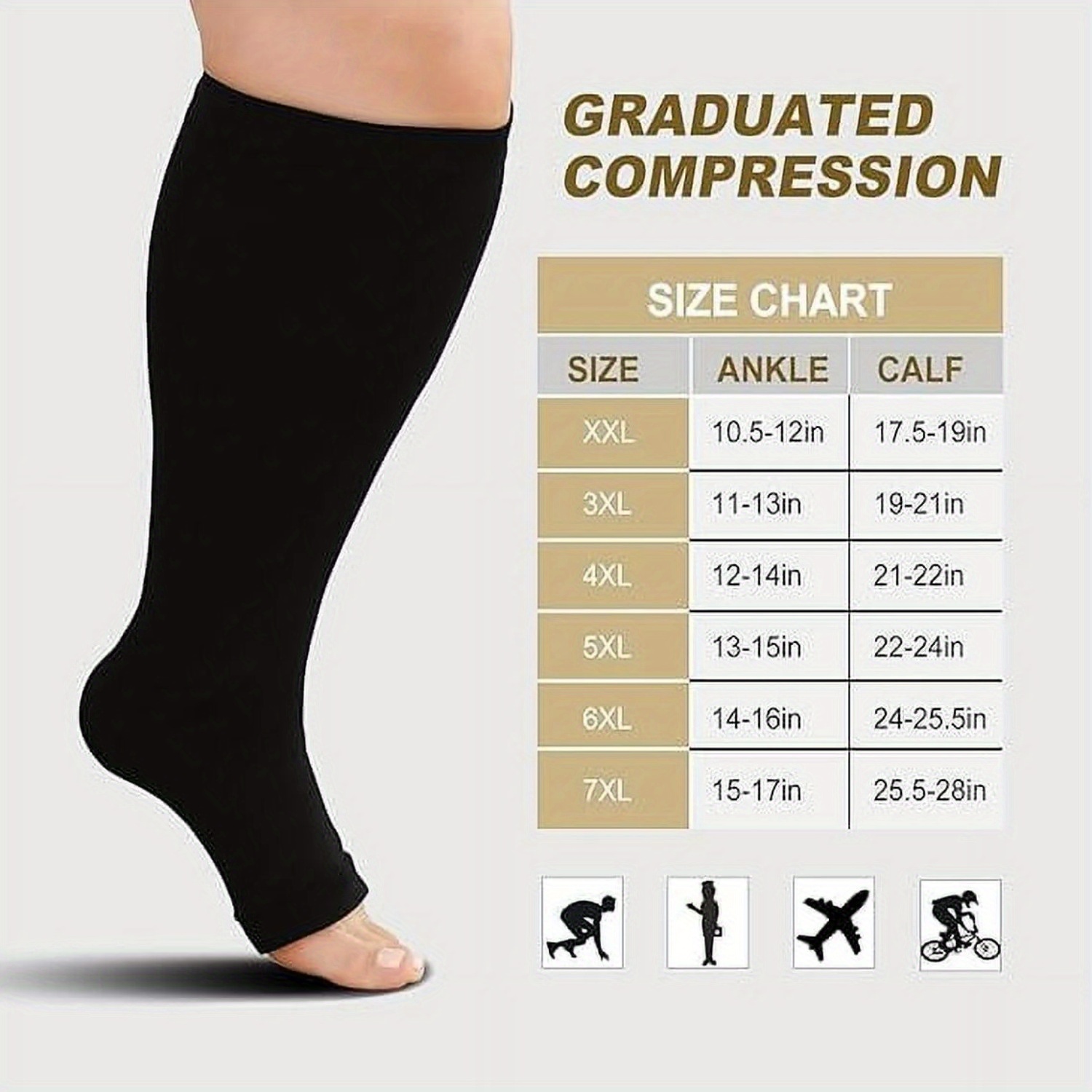 1Pair Plus Size Compression So - огляд і ціна Compression Sock Medical