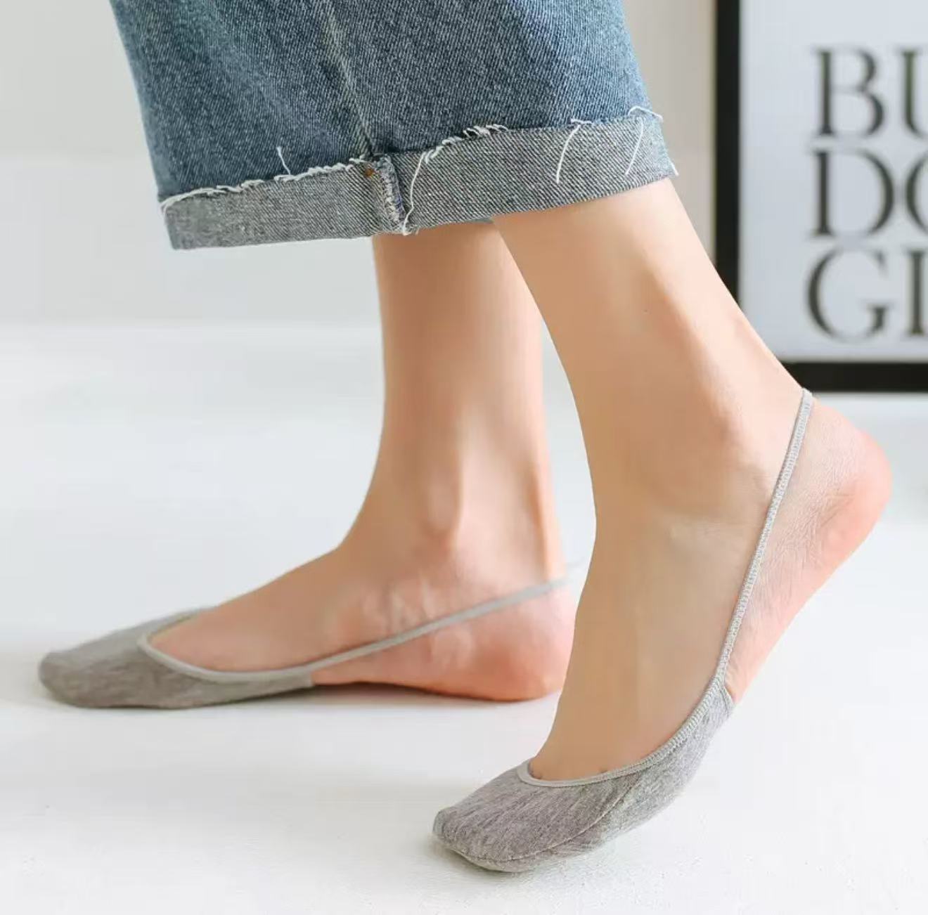 1/3/5 Pairs Random Solid Color - огляд і ціна No Show Sock Women